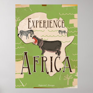 Afrika Vintage Travel Poster erleben