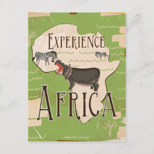 Afrika Vintage Travel Poster erleben Postkarte