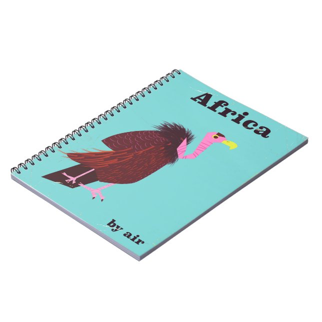 Afrika Vulkan Vintages Flugplakat Notizblock (Linke Seite)