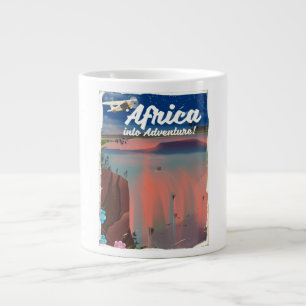 Afrika-Wasserfall-Abenteuerposter Jumbo-Tasse