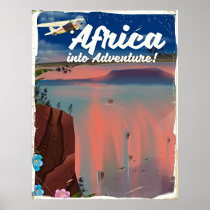 Afrika-Wasserfall-Abenteuerposter Poster