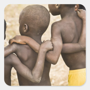 Afrika, Westafrika, Ghana, Yendi. Nah-up-Aufnahme Quadratischer Aufkleber