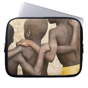 Afrika, Westafrika, Ghana, Yendi. Nahaufnahme Laptopschutzhülle