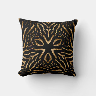 Afrika Wild Kissen Zebra Schwarz Gold Streifen