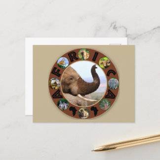 Afrika Wildlife Circle Elephant Scans Postkarte