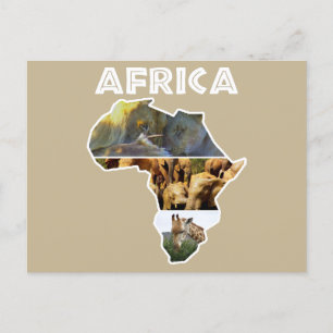 Afrika Wildlife Continent Collage Feiertagspostkarte