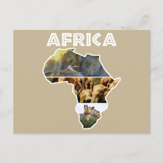 Afrika Wildlife Continent Collage Feiertagspostkarte