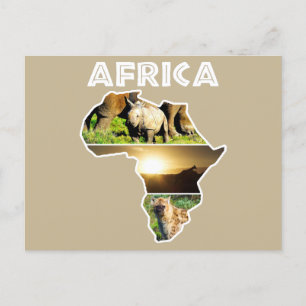 Afrika Wildlife Continent Collage Feiertagspostkarte