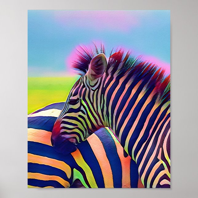 Afrika zebra Schwarz-weiß Poster (Vorne)