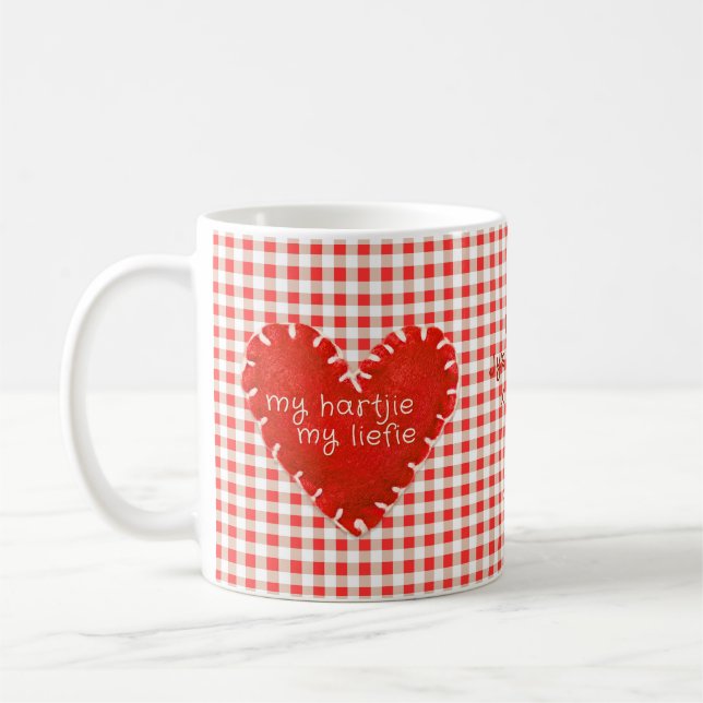 Afrikaans Valentines Valentyn Love Heart Kaffeetasse (Links)