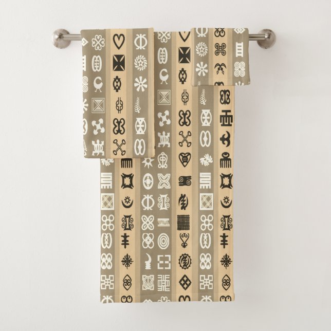 Afrikaner Adinkra Symbol-gestreiftes Tuch-Set Badhandtuch Set (Insitu)