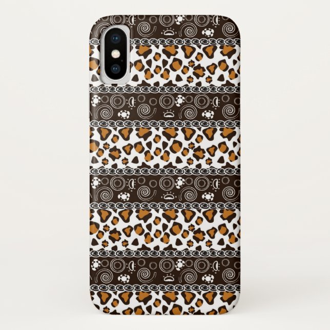 Afrikaner mit Gepardhautmuster Case-Mate iPhone Hülle (Rückseite)