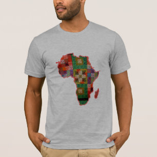 Afrikanerafrika-Kartenafrikanermuster-T - T-Shirt