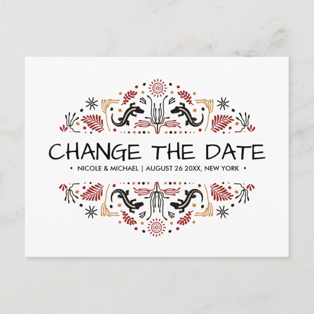 Afrikanerin | Ankara Kente Lizard Änderung der Plä Ankündigungspostkarte (Vorderseite)