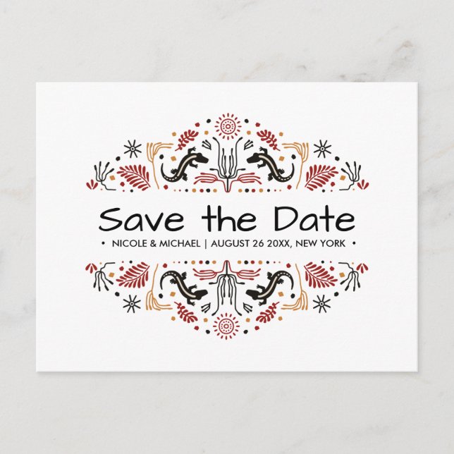 Afrikanerin | Ankara Lizard Wedding Save the date Ankündigungspostkarte (Vorderseite)
