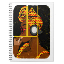 Afrikanerin hört Musik Notizblock