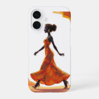 Afrikanerin im orangen Kleid Handyhülle