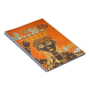 Afrikanerin mit Korb Kunst Druck Notizblock