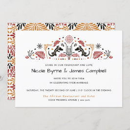 Afrikanerin | Modern Ankara Kente Lizard Wedding Einladung