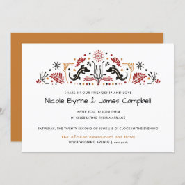 Afrikanerin | Modern Ankara Kente Lizard Wedding Einladung