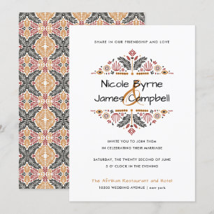 Afrikanerin Modern Ankara Kente Wedding Einladung