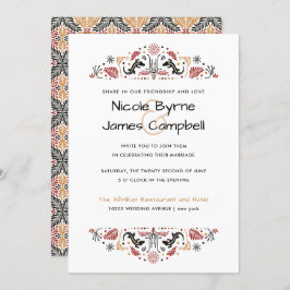 Afrikanerin | Modern Ankara Lizard Wedding Einladung