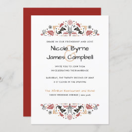 Afrikanerin | Modern Ankara Lizard Wedding Einladung