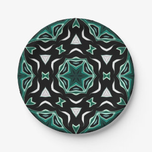 Afrikanisch-afrikanisches Muster kaleidoscope Pappteller