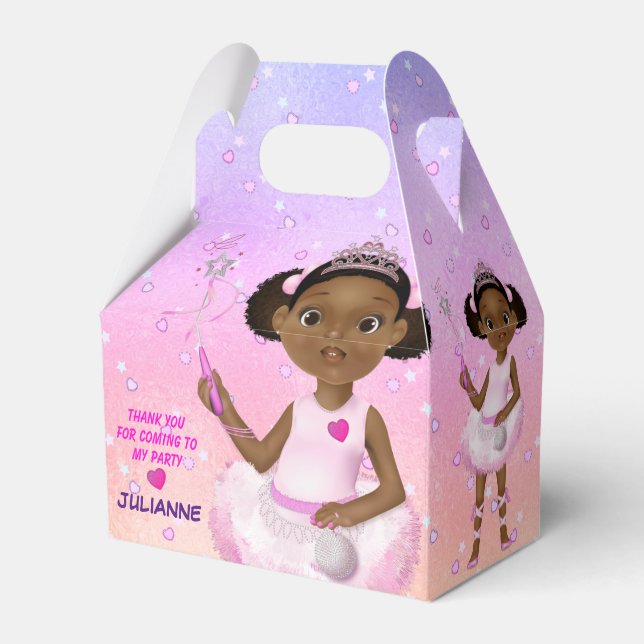 Afrikanisch-Amerikanerin Fairy Princess Ballerina Geschenkschachtel (Vorderseite)