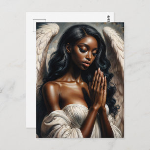Afrikanisch-Amerikanische Angel-Frau Prachen Postkarte