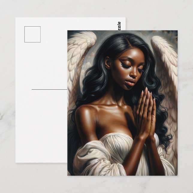 Afrikanisch-Amerikanische Angel-Frau Prachen Postkarte (Vorne/Hinten)