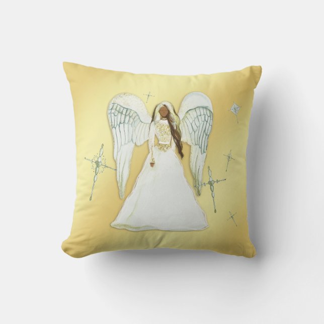 Afrikanisch-Amerikanische Angel-Throw-Pillow Kissen (Vorderseite)