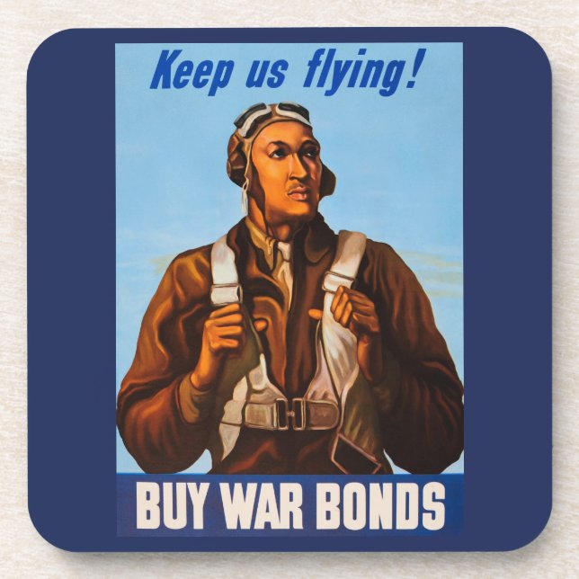 Afrikanisch-amerikanische Aviatoren kämpfen Pilote Getränkeuntersetzer (Vorderseite)