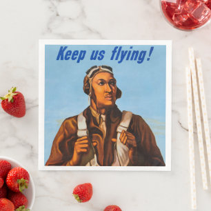 Afrikanisch-amerikanische Aviatoren kämpfen Pilote Serviette