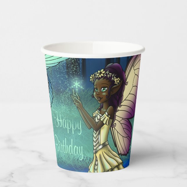 Afrikanisch-amerikanische Fairy Birthday Pappbecher (Links)