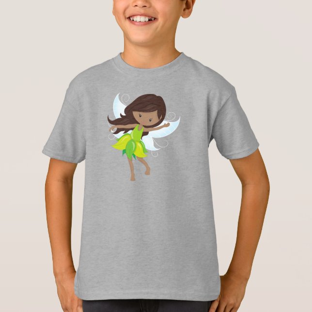 Afrikanisch-Amerikanische Fairy, Waldzucht, Zauber T-Shirt (Vorderseite)