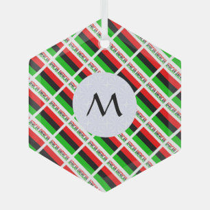 Afrikanisch-amerikanische Flagge geteert Initial H Ornament Aus Glas