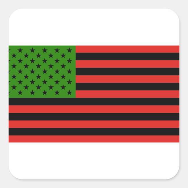 Afrikanisch-amerikanische Flagge - Rot, Schwarz un Quadratischer Aufkleber (Vorderseite)