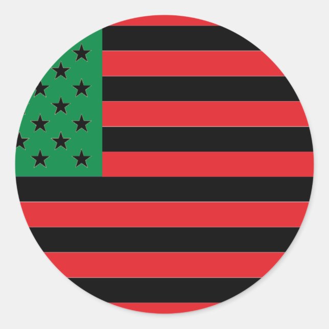 Afrikanisch-amerikanische Flagge - Rot, Schwarz un Runder Aufkleber (Vorderseite)