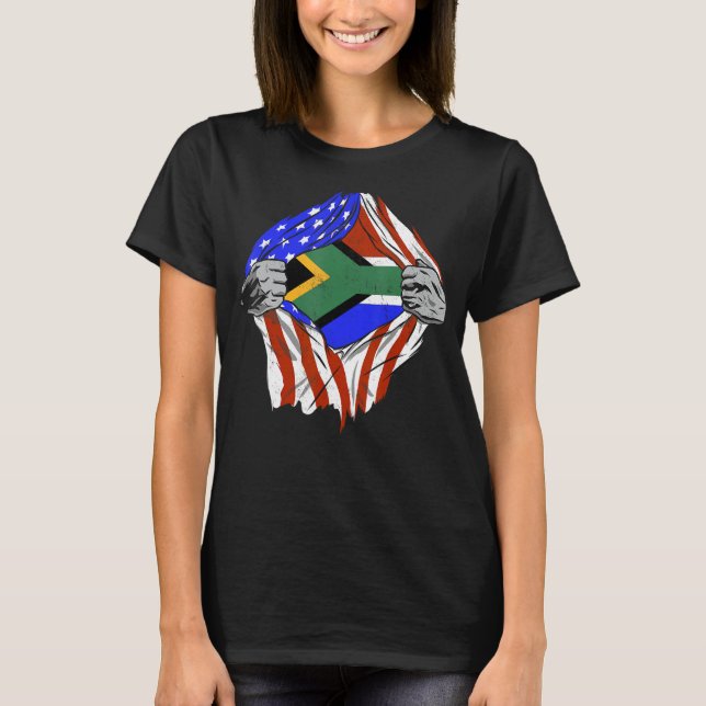 Afrikanisch-amerikanische Flaggen Schwarze Geschic T-Shirt (Vorderseite)