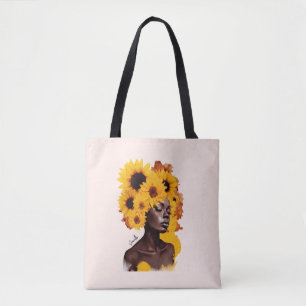 Afrikanisch-amerikanische Frau mit Sonnenblume Afr