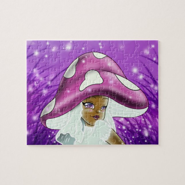 Afrikanisch-Amerikanische Girl Mushroom Puzzle (Horizontal)
