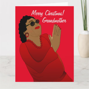 Afrikanisch-amerikanische Großmutter Frohe Weihnac Karte