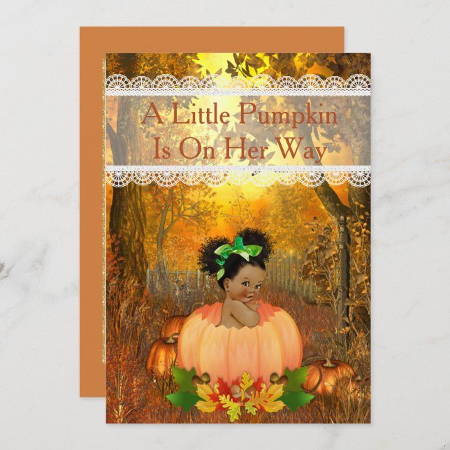 Afrikanisch-amerikanische Halloween-Kinderdusche Einladung (Vorne/Hinten)