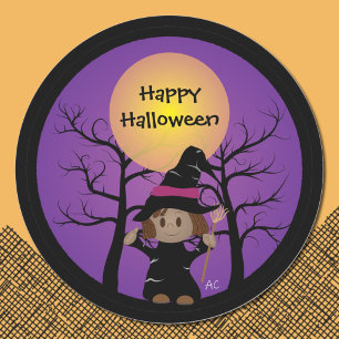 Afrikanisch-Amerikanische Hexe Happy Halloween Sti Runder Aufkleber