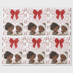Afrikanisch-amerikanische Kinder und Cookies Weihn Geschenkpapier