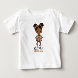 Afrikanisch-Amerikanische Kleine Miss Melanin Girl Baby T-shirt