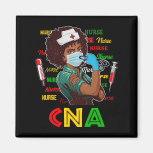 Afrikanisch-amerikanische Krankenschwester Schwarz Magnet