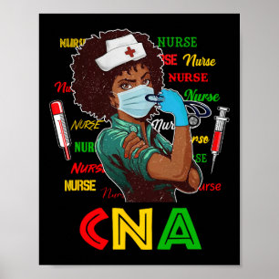 Afrikanisch-amerikanische Krankenschwester Schwarz Poster