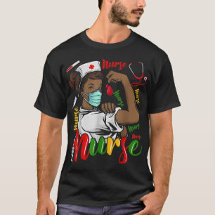 Afrikanisch-amerikanische Krankenschwester Schwarz T-Shirt
